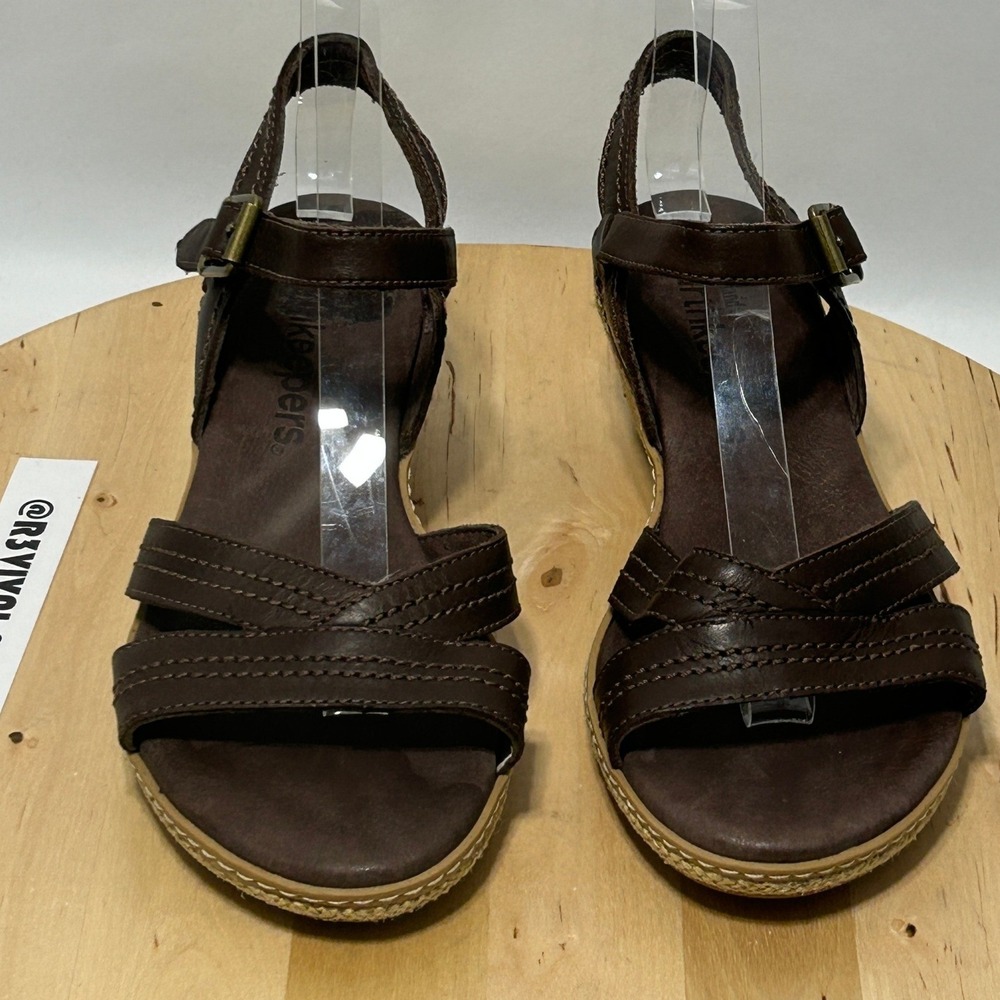 Timberland EarthKeepers Womens Brown Leather Open Toe Wedge Sandal - Size 7 & 38 - Picture 2 of 11